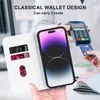 Étuis de portefeuille en cuir magnétique de mode pour iPhone 14 Pro Max Plus 13 12 Suck Fermeture Fente pour carte de crédit Porte-poche Béquille à carreaux Diamant Grain Flip Cover Pouch