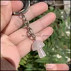 Sleutelringen Natuurlijke kristallen stenen paddestoel Keychains genezende kristallen autozak decor sleutelhouder voor vrouwen mannen drop levering sieraden dhr3a