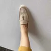 Designer Shoes Outlet Loropiana Factory Soft and Comfortable Feeling of Stepping on Shit Italian Loafers Women's Lp Leather Slacker Shoes Suede Women's Shoes