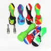 5st Silicone Nectar Mini Straw Hookahs med 10mm Titanium Nail Quartz Tips för att röka Dab Rigs Bubbler Ash Catchers