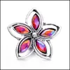 Charms grossist sier f￤rg snap knapp kvinnor blommor akryl smycken fynd kristall strass 18mm metall snaps knappar diy armel dhj6d