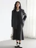 Womens Two Piece Pants CHIC VEN Fashion Womens Blazer Wide Shoulder Suit Coat Pleated Dress Twopiece Set for Women Spring Autumn Office Lady 230216