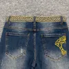 Jeans da uomo Designer Taglie forti Pantaloni ricamati Medusa da uomo Pantaloni gamba dritta di lusso Moda uomo Vintage Casual Cerniera Accesso Denim Alta qualità Ecle