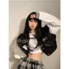 Damska Kurtka baseballowa w głębokim mierze Koreańska moda streetwear bombowa kurtki bombowce żeńskie harajuku duże college Kpop 230215