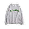 Sweats à capuche pour femmes lettres de mode américaines imprimer gris pulls molletonnés col rond Style Vintage automne vêtements épais femmes rue décontracté