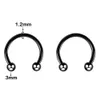 5Pcs/Pack Surgical Steel Helix Horseshoe Septum Nose Ring Captive Bead Hoop Cartilage Stud Earrings Tragus Piercing 10mm