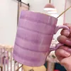 Керамические кружки Coffee Cups Coffee Cups Starry Sky Purple Cup Cup Cupe с крышкой для девочки для дома вода для дома копо Verre