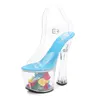 Sandálias mclubgirl shoes de cristal cunha plataforma de verão feminina feminina não deslizamento sexy fester lfd-10367-49Sandals