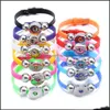 Braccialetti con ciondoli Noosa Snap Bracciale Gioielli Candy Color Plastica Sile Strand Wristband Fit Fai da te 18Mm Snaps Drop Delivery Dhmwm