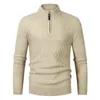 Men's Sweaters WEILUO Men's Quarter Zip Sweater Slim Fit Casual Knitted Turtleneck Pullover Mock Neck Polo