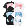 Off T-shirt da uomo Offs White Irregular Arrow Summer Finger Loose T-shirt casual a maniche corte per uomo e donna Lettera x stampata sul retro 4Z3L LS6G