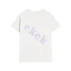 Marca de moda de luxo masculina contraste de coelho letra redonda pesco￧o de manga curta casual camiseta solta top white asi￡tico size s-2xl