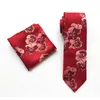 Bow Ties Fashion Plum Blossom Paisley Tie Polyester Silk Square Scarf Men's Pocket Handduk