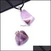 Pendentif Colliers Irregar Pierre Naturelle Collier Améthyste Lapis Rose Cristal De Quartz Guérison Pour Femmes Hommes Drop Delivery Bijoux Penda Dh2Vb