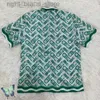 T-shirts pour hommes CASABLANCA Casual Hawaiian Full Print Green Short Seve Shirt0216V23