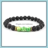 Charm Bracelets Styles Lava Stone Rainbow Bead Bracelet Diy Essential Oil Diffuser For Women Men Jewelry Drop Delivery Dhsav