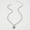 Choker Gothic Spider Wiselant Naszyjnik Halloween dla kobiet mężczyzn Srebrny kolor geometryczne łańcuchy kubańskie naszyjniki biżuterii