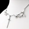 Pendentif Colliers Goth Sword Branch Collier Witchy Bijoux Médiéval Magnifique Déclaration De Mariage Arbre Charme Punk Mode Femmes Cadeau