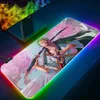 منصات الماوس معصمه يريح قطعة واحدة من Zoro RGB PC Gamer لوحة المفاتيح Mousepad LED متوهجة Mouse Mouse Mats Computer Mausepad T230215