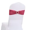 Lycra Stretch Chair Bow Sashes Funda de asiento de lentejuelas Metallic Gold Silver Wedding Chair Band para banquete Banquete de boda Evento Decoración de Navidad