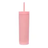 16oz Acrylic Skinny Tumblers Matte Colored Acrylic Tumblers with Lids and Straws Double Wall Plastic Tumblers With FREE Straw Reusable Cup 09