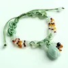 Ketens natuurlijke jade rozen gevlochten armband echt een goederen intrekbare vrouwelijke eenvoudige sieraden