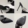 Dress Shoes Ladies Pointed Toe Slides Women Pumps Sexy High Heels 2023 Casual Outside New In Sandals Fashion Luxury Rhinestones Female Shoes L230216