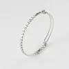 Bangle Stainless Steel Expandable Twisted Bangles & Bracelets For Women 4mm DIY Metal Adjustable Cuff Wholesale 10pcs/lot