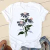 T-shirts Femmes Femmes T-shirts courts Fleurs 90s Dames Vêtements de mode Dessin animé Pissenlit Manches Printemps Été Femelle Tee Graphique