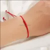 Braccialetti di fascino 7 nodi protezione del braccialetto stringa rossa Buona fortuna per il successo prosperità fatta a mano Lucky Bangles Drop Delive Dhjuf