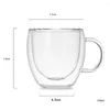 Tazze da 150 ml Tazza di vetro a doppia parete creativa con manico Tè Caffè Birra Latte Resistente al freddo Trasparente Bevanda Tazza Bicchieri