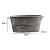 Planters & Pots Container Holder Gray European Style Home Ornament Vintage Decoration Planter Storage Garden Flower Pot Galvanized Iron Balc