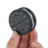 Novo moinho de racho de tabaco de tabaco Oreo Oreo de plástico Mill 52 mm 4 partes de triturador 12pcs por exibição de fumantes por atacado