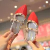 Sandaler Fashion Girls Dress Shoes Baby Ankel Strape Kids Leather Shoes Girls Low Heels Children Gladiator Sandaler Shoes F01111 W0217