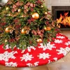 Christmas Decorations Tree Skirt Trees Mat Ornaments With Snowflake Pattern For Holiday Party