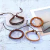 Bracelets de charme Aliutom Bracelet en cuir multicouche pour hommes 2023 Accessoires de bijoux tissés à main géométrique vintage