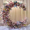 Decorative Flowers 230CM Plant Moon-shaped Flower Arrangement Rose Artificial Row Wedding Arched Decoration Background Wall Window