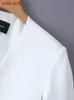 Kadın Ceketleri Kadın Bölünmüş Tasarım Pelerin Takım Ofis Leydi Siyah Beyaz Ceket Moda Sokak Giyim Sıradan Gevşek Dış Giyim Üstleri C613 230217
