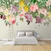 Fonds d'écran Taille personnalisée Floral peint à la main Rose Fleur Salon Mural 3D Papier peint Décor à la maison Chambre Papier peint auto-adhésif