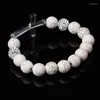 STRAND 40 GB Beading Bracelet White Stone Rhinestone Bangle Elastische natuurlijke stenen Kralen Charms Men Women Sieraden Cross Pendant Party