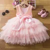 Robes de filles enfants pour l'été infantile fête fleur fille mariage enfants vêtements princesse Tutu robe enfant en bas âge bébé robe de dentelle de Noël 230217