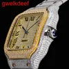Armbandsur Luxury Custom Bling Iced Out Watches White Gold Plated Moiss Anite Diamond Watchess 5a High Quality Replication Mechanical i5x8 RIG4