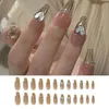 False Nails 24Pcs Stunning Heart Chain Decor Fake Press On No Odor DIY