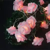 Strings Led Artificial Rose Flower Lights Fairy String slinger kerstversieringen voor bruiloft huiskamer gordijnlamp decor