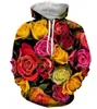 NOWOŚĆ MĘŻCZYZN/Women Piękne kwiaty Śmieszne 3D Drukuj mody Tracksuits Crewneck Hip Hop Bluza i spodnie 2 szt.