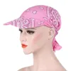 Bérets femmes Boho Paisley Floral Bandana foulard cravate noeud chapeau de soleil été réglable coton casquette de Baseball Turban carré visière écharpe