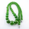 Choker Handmade Beaded Necklaces For Women Jewelry Gift Olive Green Jades Stone Graduated 6-14mm Round Beads Strand 18" Length TF3005