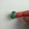 Natural emerald wrench ring male and female green thumb jade ring widened jade bag silver hand ring271l9469609