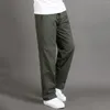 Men's Pants Mens Cotton Pocket Lace Up Solid Trousers Overall 1 Year