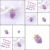 Charms Natural Crystal Irregar Rough Stone Pendants Amethyst Pendant For Necklace Jewelry ACC Drop Leverans Findings Components DHQEB